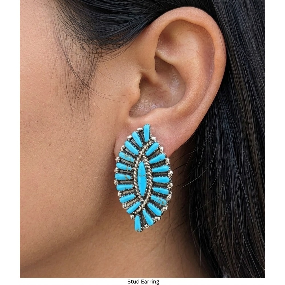 Navajo Earrings Stud Hummingbird Signed Southwest Jewelry Native‎ American ***